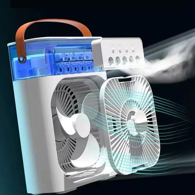 Portable Fan Air Conditioners USB Electric Fan LED Night Light Water Mist Fun 3 In 1 Air Humidifier