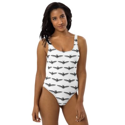 A Batty One-Piece Swimsuit