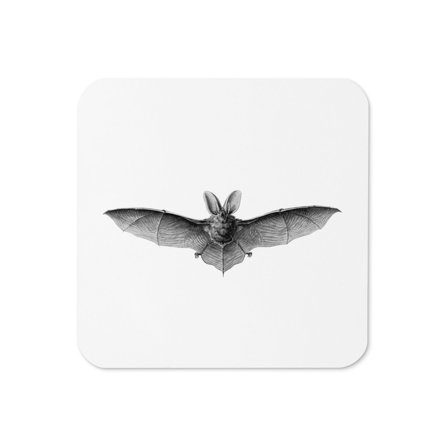 A Batty Cork-back coaster
