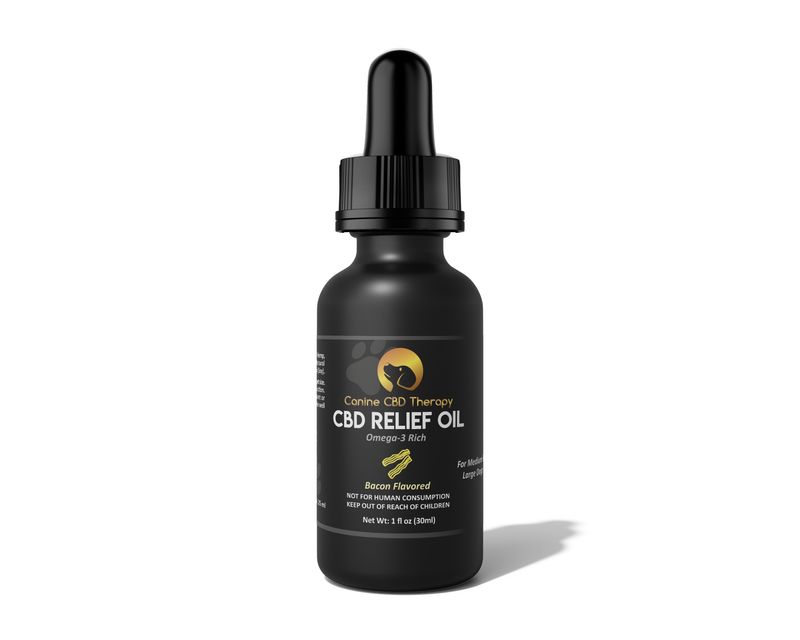 1oz bottle CANINE CBD THERAPY RELIEF OIL (FLAVORED TINTURE) Two flavors available TUNA OR BACON