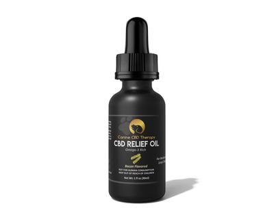 1oz bottle CANINE CBD THERAPY RELIEF OIL (FLAVORED TINTURE) Two flavors available TUNA OR BACON