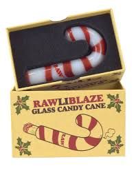 RAW CANDY CANE PIPE RED/WHITE STRIPED GLASS