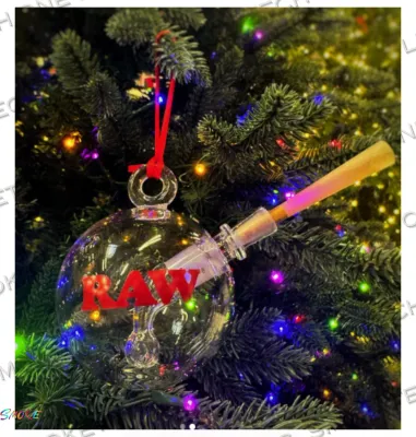 New Raw 80mm Glass Bubbler RAWLIBLAZE Christmas Ornament