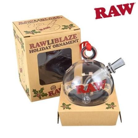 New Raw 80mm Glass Bubbler RAWLIBLAZE Christmas Ornament