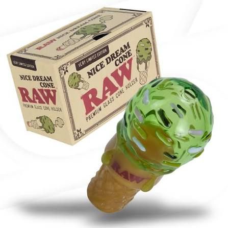 RAW GLASS NICE DREAM GREEN CONE HOLDER