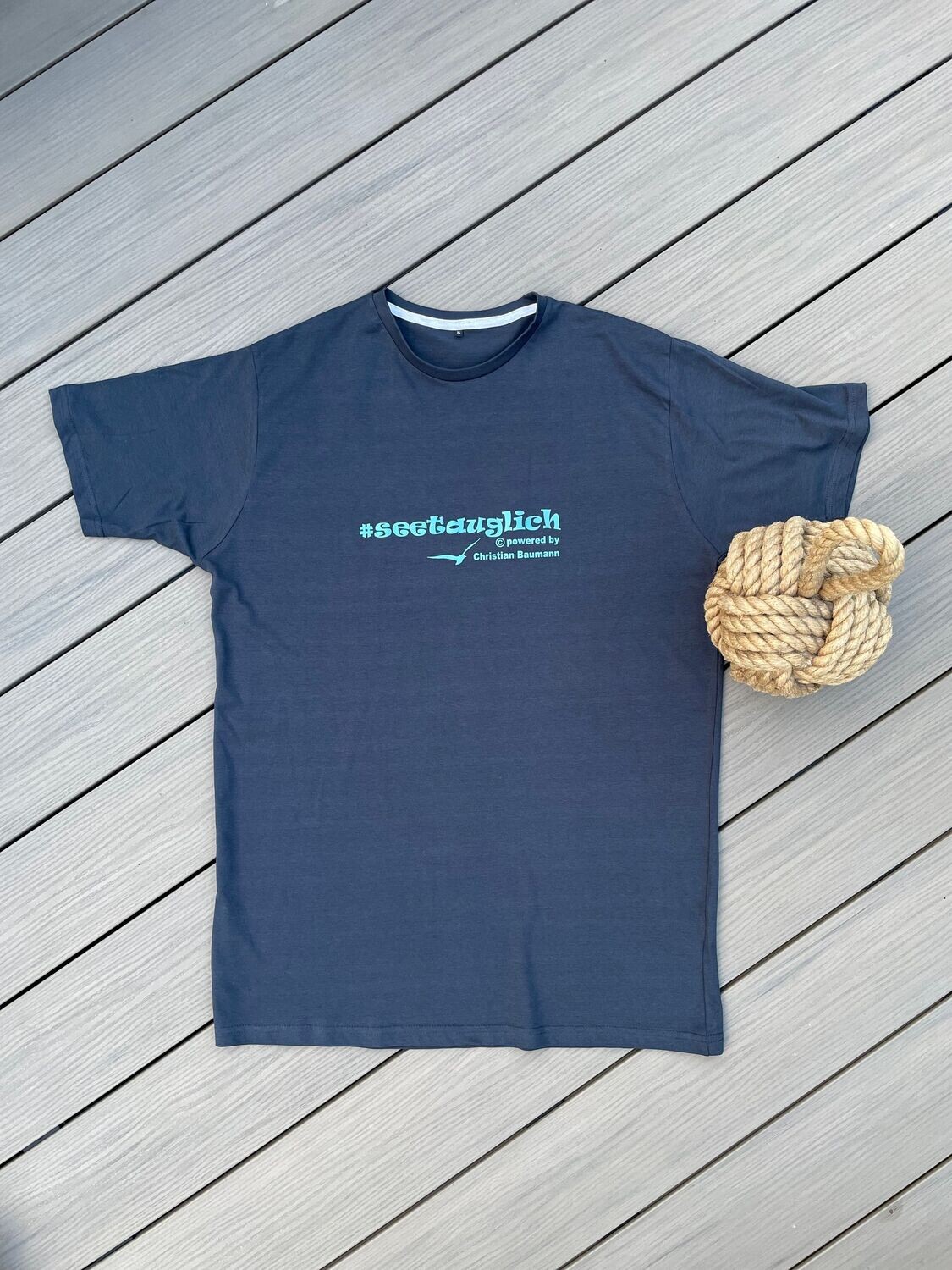 T-Shirt (Kinder) marineblau, verschiedene Schriftfarben, Aufdruck #seetauglich - verschiedene Optionen