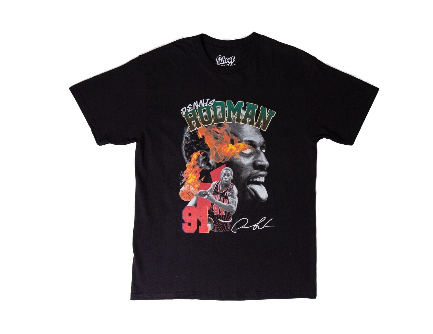 T-shirt Ghost Country Denis Rodman Fire, Colour: Noir, Size: Large