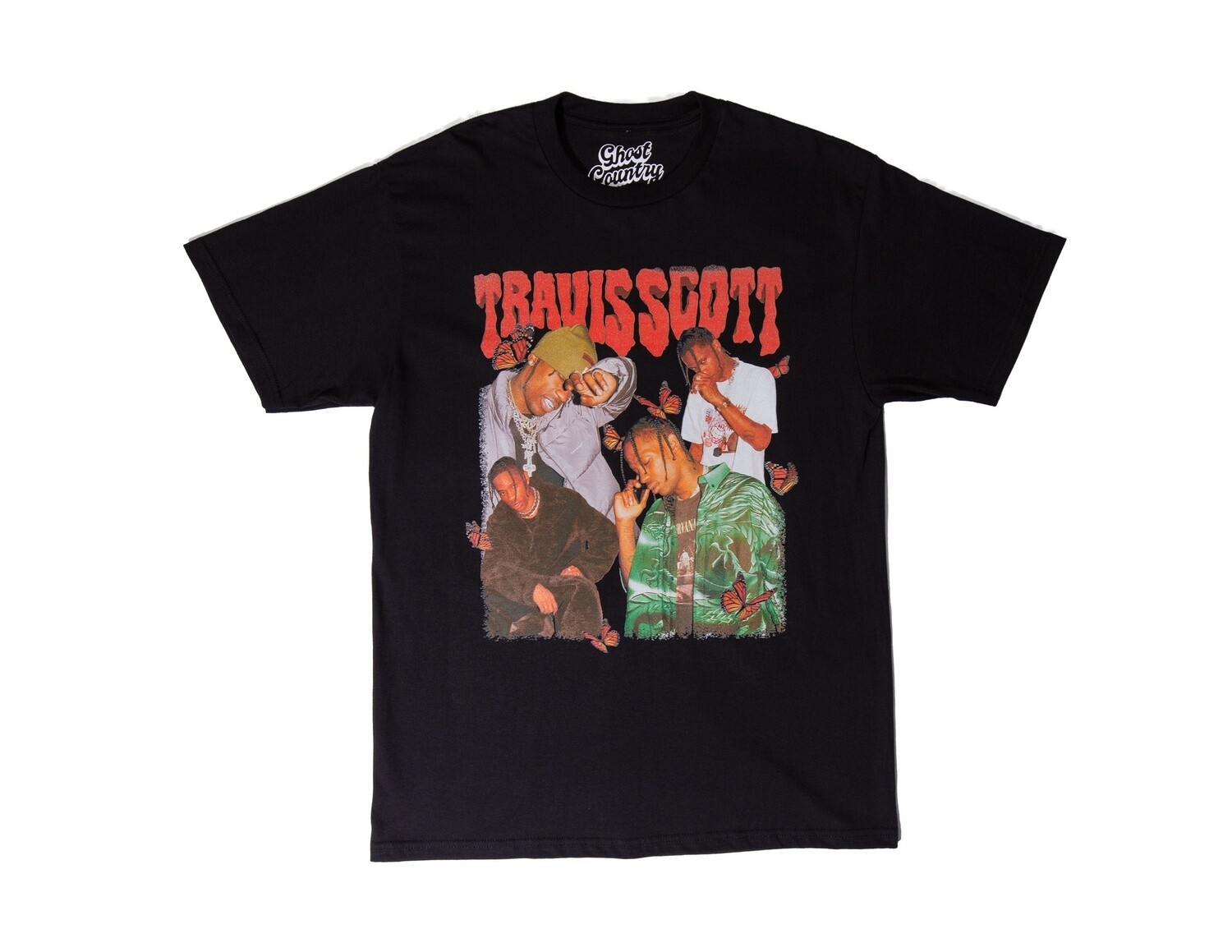 T-shirt Ghost Country Travis Scott Butterfly, Colour: Noir, Size: Large