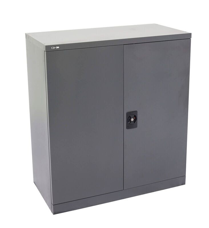 Go Swing Door Cupboard, Size: 910mmW x 450mmD x 1015H, Colour: Graphite Ripple