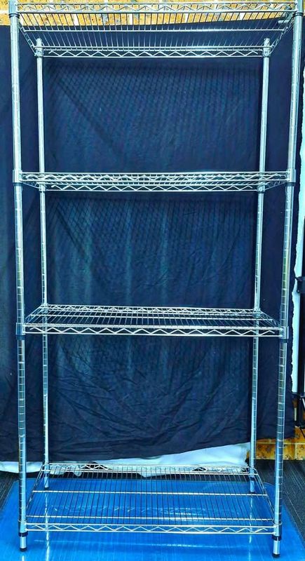 Chrome Plated 4 Adjustable Level Shelving Unit