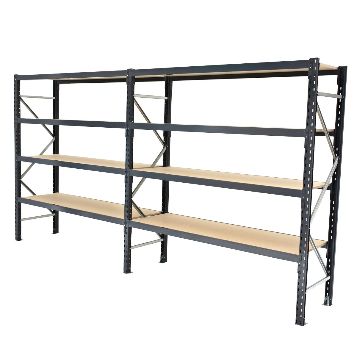 Long Span Storage Shelving with Timber Inserts