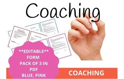 Coaching Agreement 3 Pack in Blue, Pink and Orange