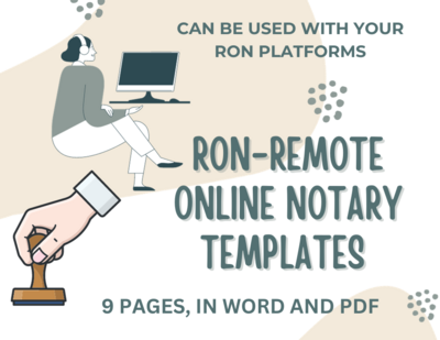 RON: General Remote Online Notary Templates Good for All States