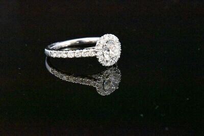 Engagement ring with Diamonds in 14KWG - White Diamonds: 1.95ct