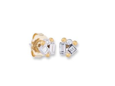 Dylan Earrings with diamonds in 18KWG and 24KYG