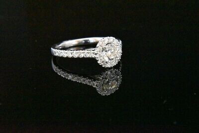 Engagement ring with Diamonds in 14KWG - White Diamonds: 1.51ct