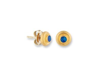 Sloane Earrings in 24K Gold and Opal Doublet