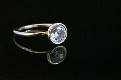 Diamond Engagement Ring in 18KRG - Center Stone: CZ
