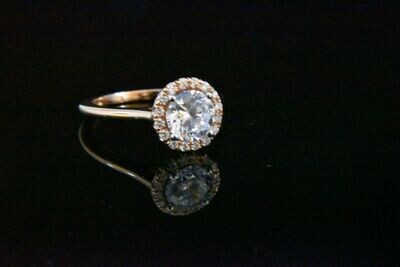 Diamond Engagement Ring in 18KRG - Diamonds: 0.13ct