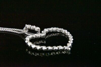 Diamond Heart Pendant in Platinum - White Diamonds: 0.50ct