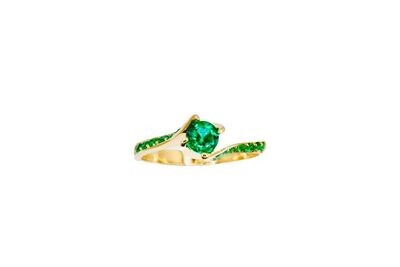 18KWG ring with Colombian Emeralds