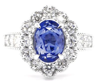 GIA Certified Unheated Ceylon Sapphire Ring
