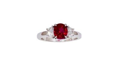 GIA Certified Burmese Oval Ruby Ring