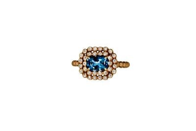 Diamonds and Aquamarine Ring in 18KRG – Diamonds: 0.18Ct