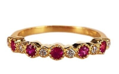 Merika Desert Gold Ring with Diamonds and Rubies