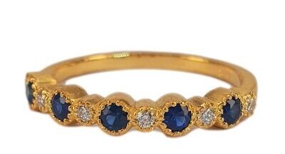 Merika Desert Gold Ring with Diamonds and Sapphires