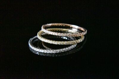 Diamond stackable Bands in 14K3T – White Diamonds: 0.53Ct