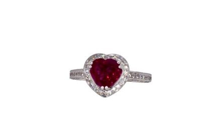 GIA Certified Ruby with Diamonds in 18KWG
