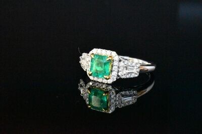 GIA Certified Emerald in 18K White Gold