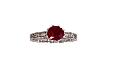 Ruby and Diamond Ring in 14KWG