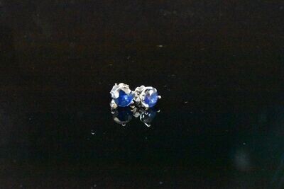 Sapphire Studs in 14KWG – Blue Sapphire: 2.05ct