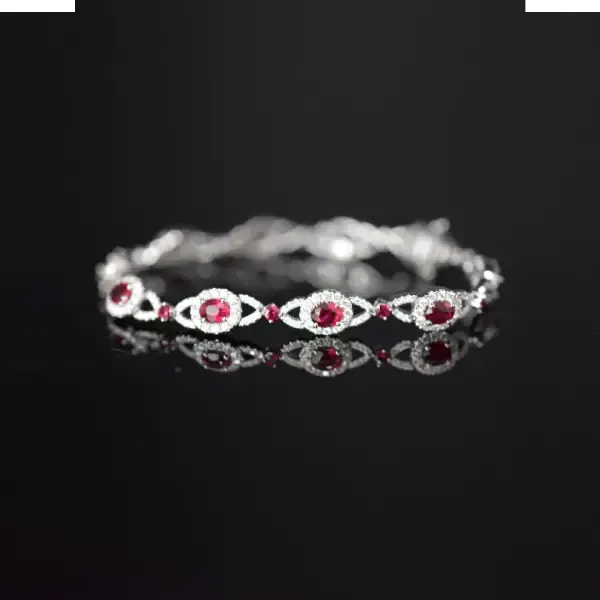 Diamond and Ruby Bracelet in 18KWG