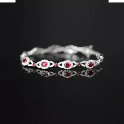 Diamond and Ruby Bracelet in 18KWG