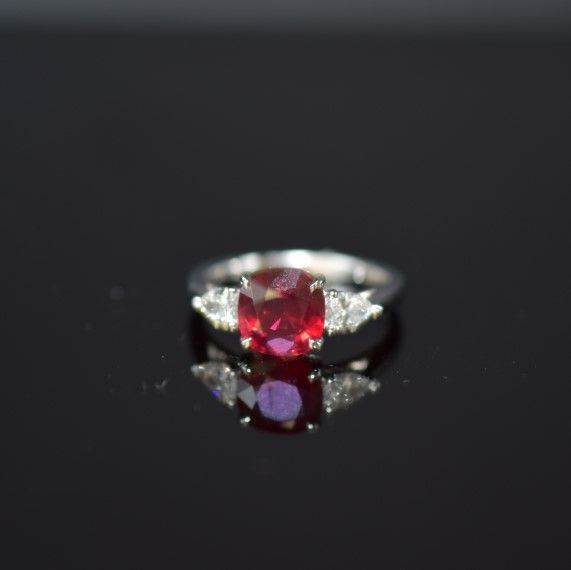 GIA Certified Ruby and Diamond ring in Platinum