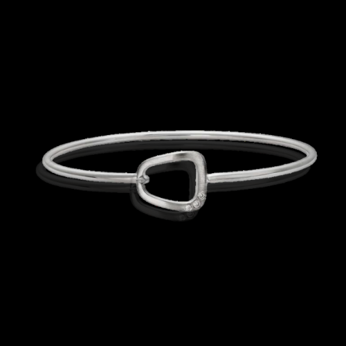 14KWG Open Artichoke Bangle with burnished diamonds