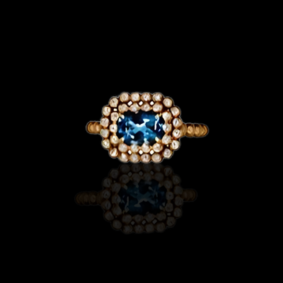 Diamonds and Aquamarine Ring in 18KRG – Diamonds: 0.18Ct