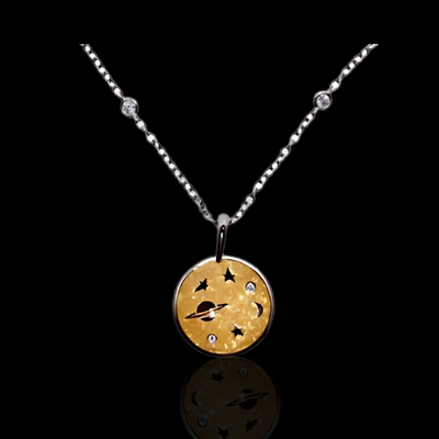 Diamonds Pendant in Platinum. 23KYG Inlay