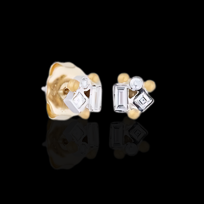 Dylan Earrings with diamonds in 18KWG and 24KYG
