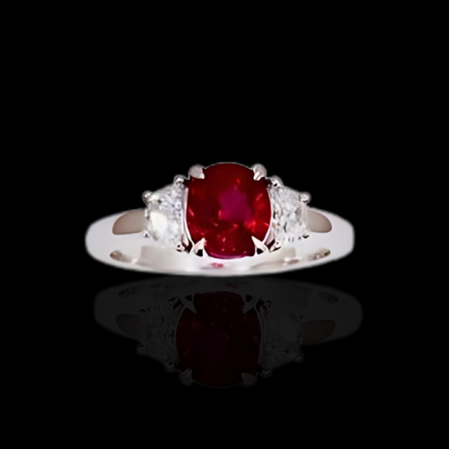 GIA Certified Burmese Oval Ruby Ring