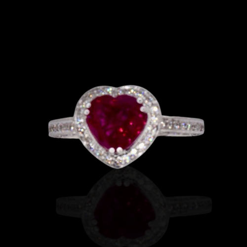 GIA Certified Ruby with Diamonds in 18KWG