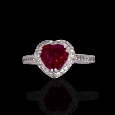 GIA Certified Ruby with Diamonds in 18KWG