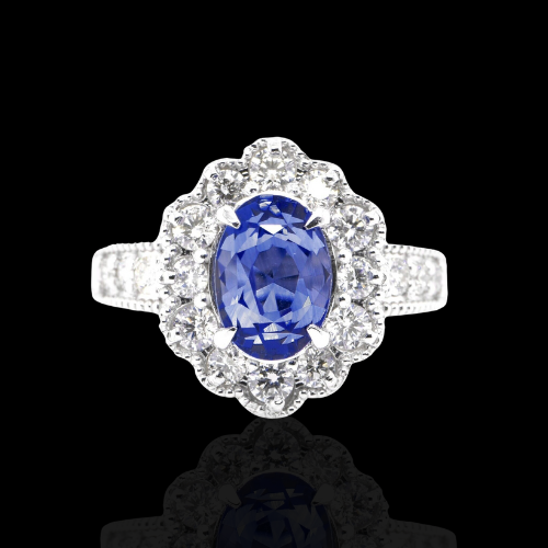 GIA Certified Unheated Ceylon Sapphire Ring