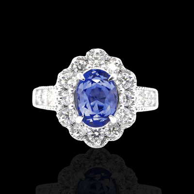 GIA Certified Unheated Ceylon Sapphire Ring