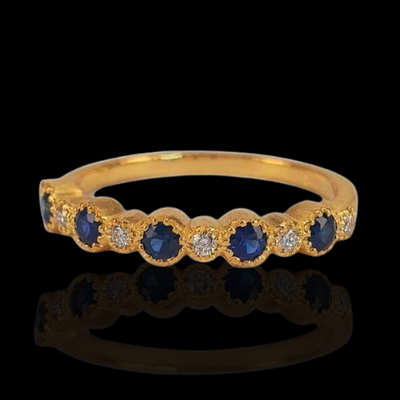 Merika Desert Gold Ring with Diamonds and Sapphires