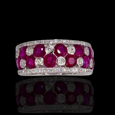 Rubies and Diamonds Band in 14KWG