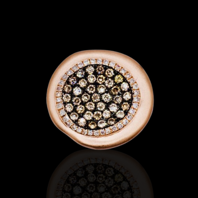 Right hand Ring with Diamonds in 14KRG – Champagne Diamonds: 0.66ct